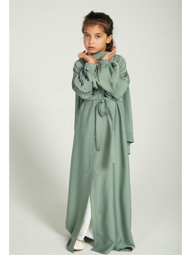 Кардиганное платье для девочек Yiduo Duo с волнистыми рукавами-фонариками - Плиссированный халат YT1023#