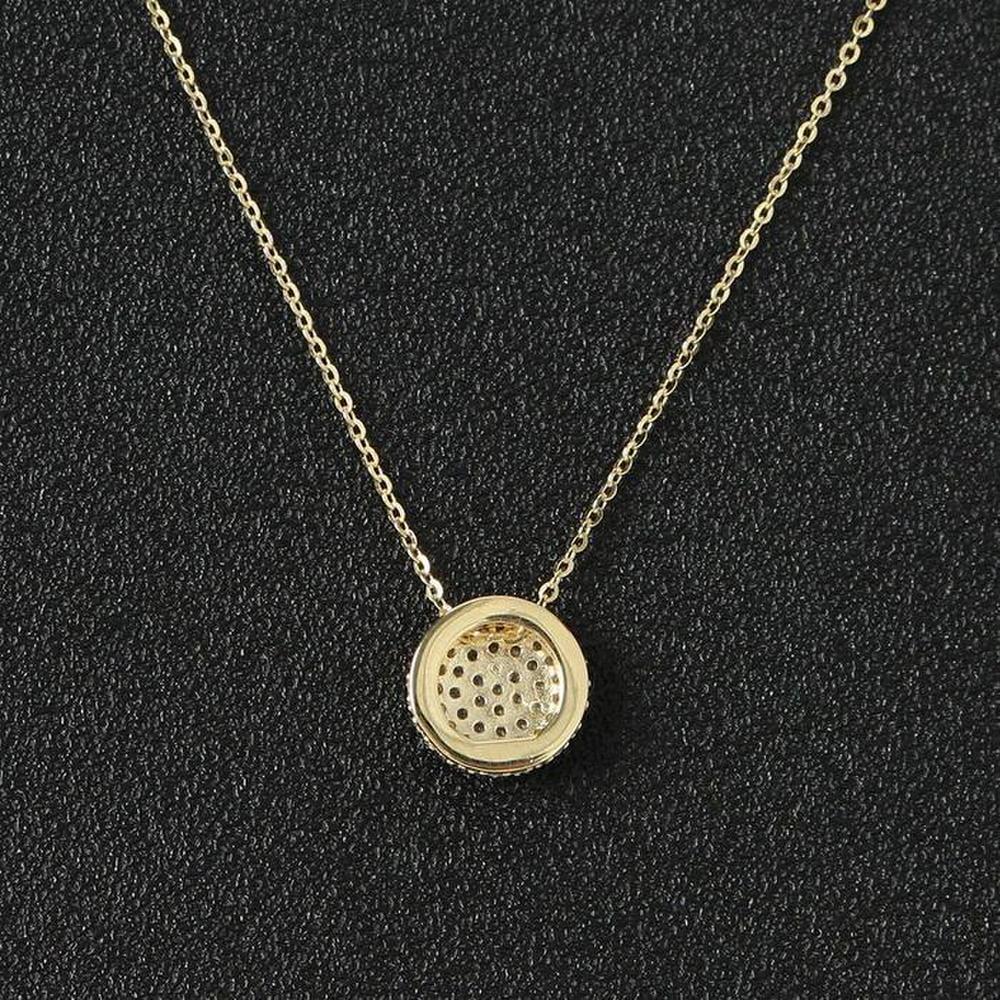 [Onoma] Onm Rectangle Necklace Cubic Circle Women's Gold-Plated Silver (33113985)