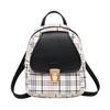 Fashion Girls Small Backpack Ladies Handbag Crossbody Bag Clash Colour Mobile Phone Bag PU Material Lattice Printing Version