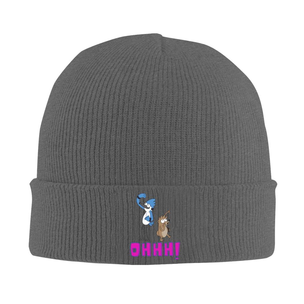 Mordecai and Rigby Funny Chartoon Knit Hat Beanies Autumn Winter Hats Warm Acrylic Casual Regulars Show Cap Unisex Women Gifts