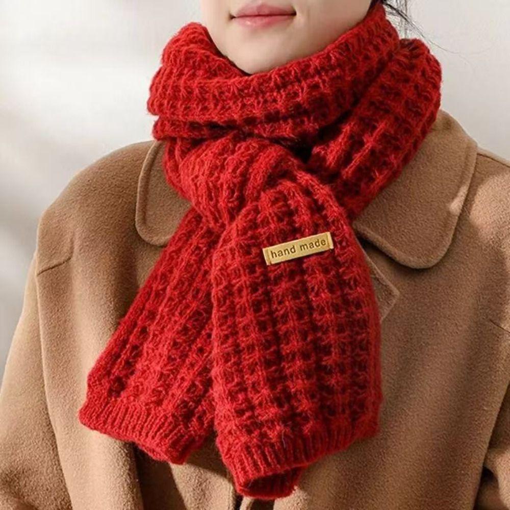 Knitting Knitted Scarf Thicken Long Shawl Classic Winter Cashmere Scarves Student