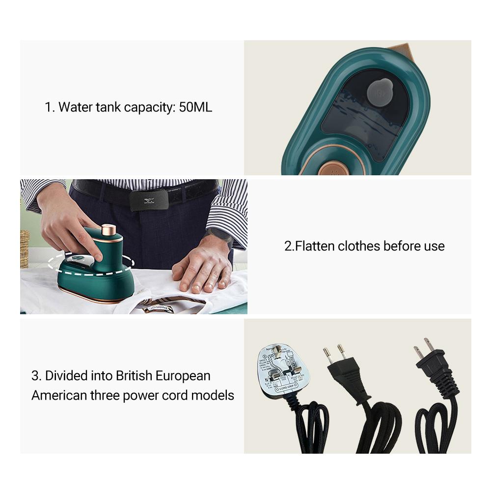 Portable Garment Steamer Rotating Steam Iron Mini Handheld Home Travelling For Clothes Ironing Wet & Dry Ironing Machine