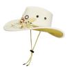 Embroidered Sun Protection Knight Hat Wide Brim Cowgirls Visor Cap  Horseback Riding