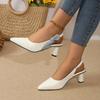 2024 New Simple and Versatile Women's Shoes Fashionable Pointed Toe Stiletto High Heels Women's High Heels Solid Color Sandals
