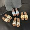 Flat Bottom One Word Seaside Beach Open-toed Cool Slippers Summer New Round Head Casual Fashion Cool Slippers