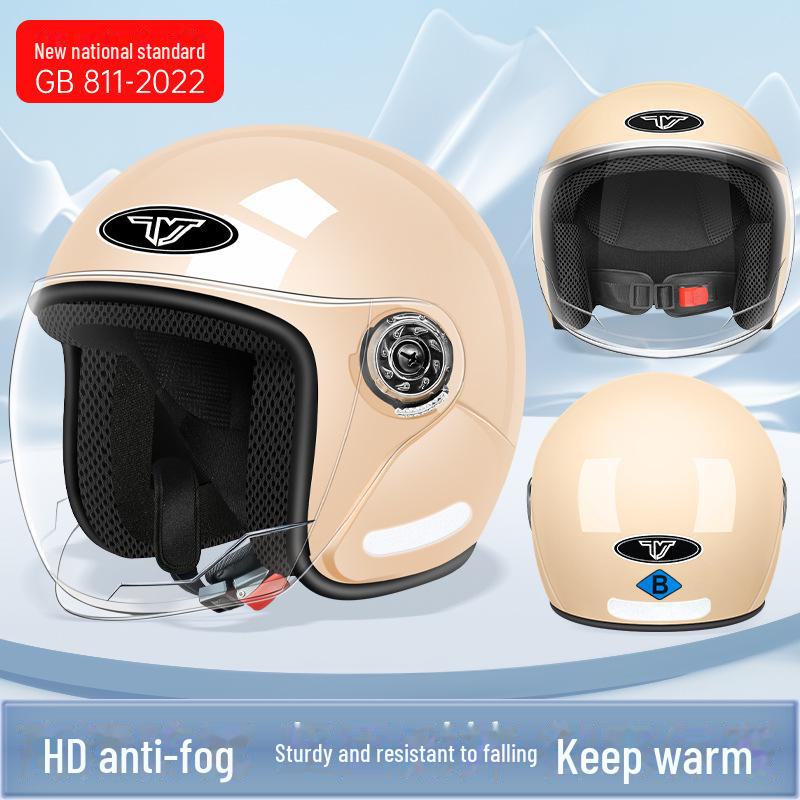 3C Certified Electric Motorcycle Helmet: Unisex Half Helmet for All Seasons, Provides Summer Ventilation and Winter Warmth