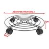 Black 4 Sizes Metal Round Flower Plant Pot Tray 4 Wheels Heavy Planter Flowers Pot Mover Trolley Plate Stand Holder Garden Tools