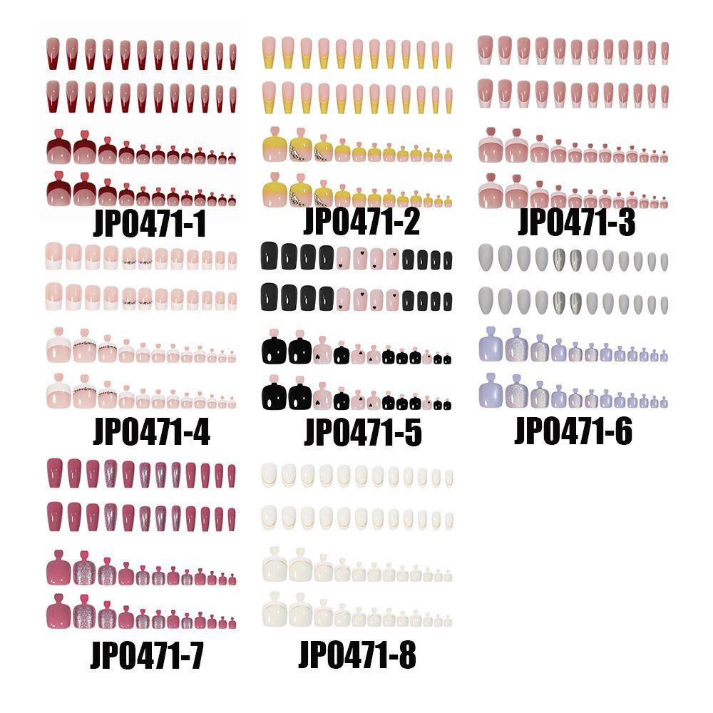 Инструмент Полное Покрытие Накладные Ногти Набор Квадратные Головки Пальцы Ног Накладные Ногти Типсы Французская Балерина Носимые