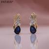 Серьги в виде капли с инкрустацией цирконами от PATAYA