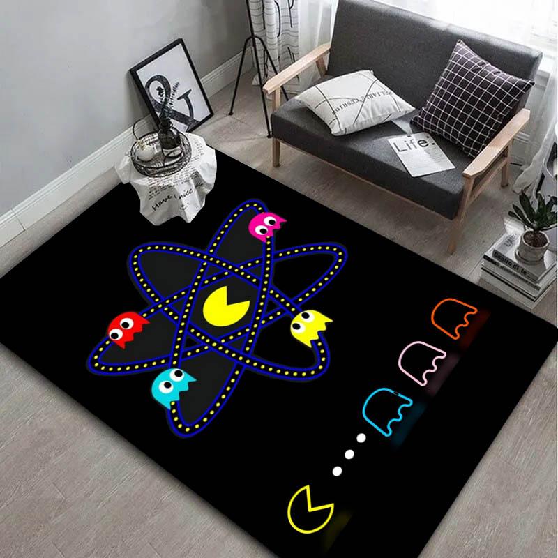 3D Gaming Map P PAC M MAN Cartoon Carpet Rug Art for Room Decor Home Bedroom Sofa Gifts Game Area Rug Non slip Floor Mat Present