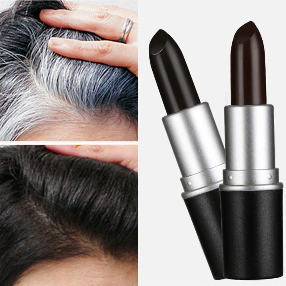 Hair Gray Hair Cover Stick Part, Gray/White Hair Cover, Lipstick Type, Dark Brown, 1 pcs