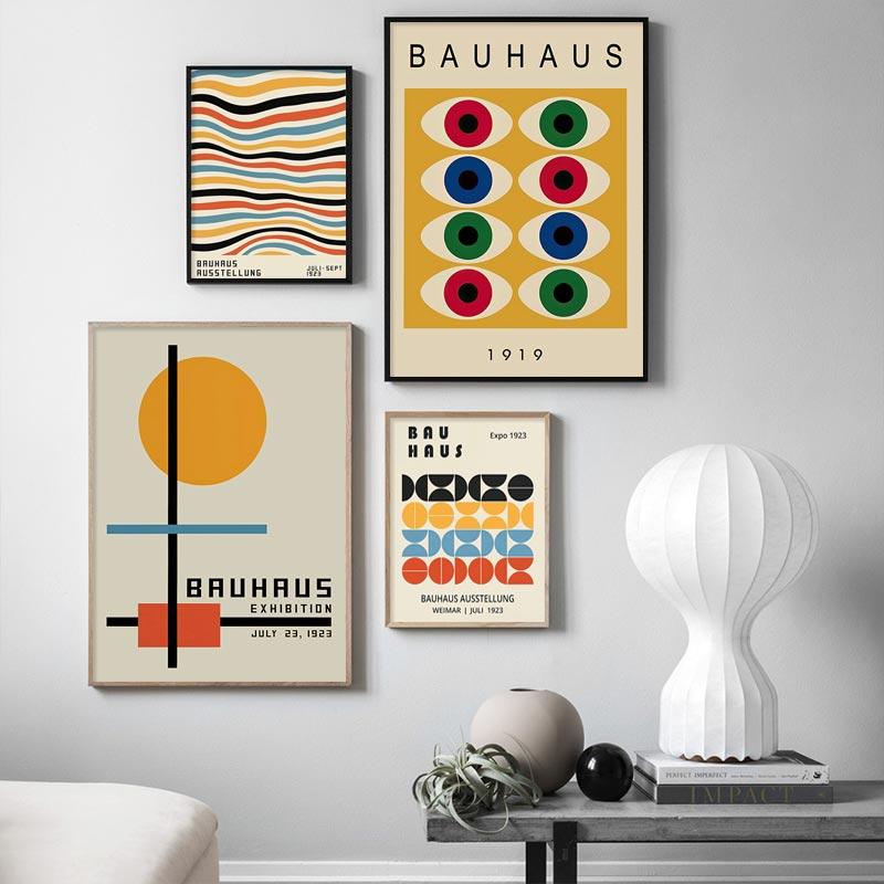 Абстрактные геометрические линии Баухауза, постеры и принты, скандинавская Япония, настенная живопись на холсте, современные картины для декора гостиной