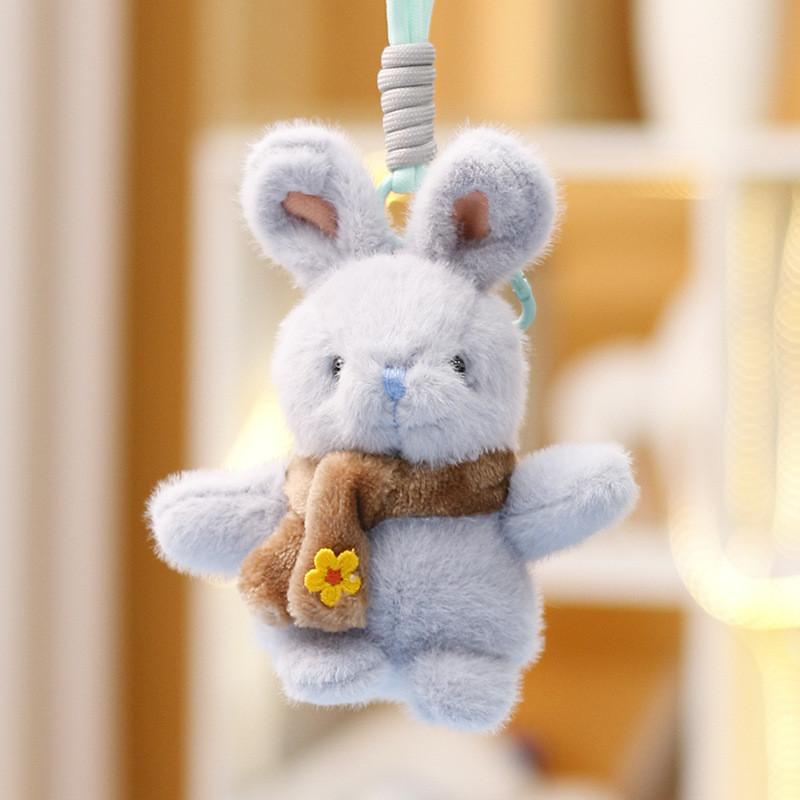 Scarf Plush Rabbit Doll Keychain Toy Animal Pendant Backpack Gift Decoration