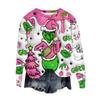 Women's Fashion Round Neck Pullover Top Long Sleeve Tee Christmas Printed Sweatshirt