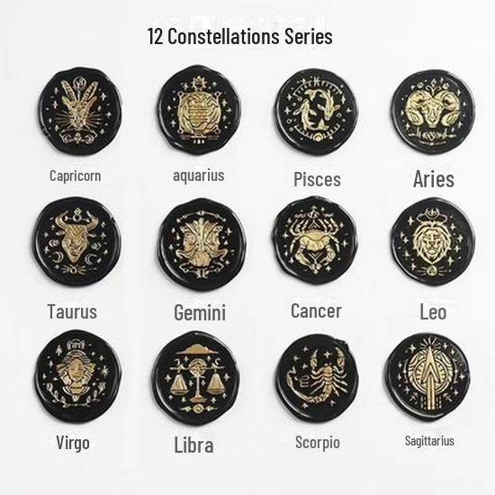 Светящиеся восковые печати с пятилистным клевером и звездой - разноцветные, 100 шт.