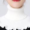 Solid Color Knitted Windproof Scarf Warm Ear-Edge False Collar