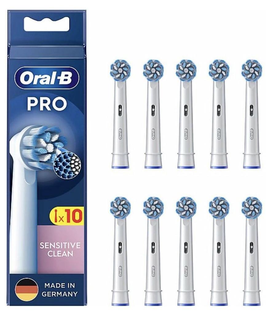 Braun Oral-B Sensitive Clean PRO Replacement Brushes, Soft Ultra-Fine Bristles, 10-Pack (EB60X-10) [Parallel Import]
