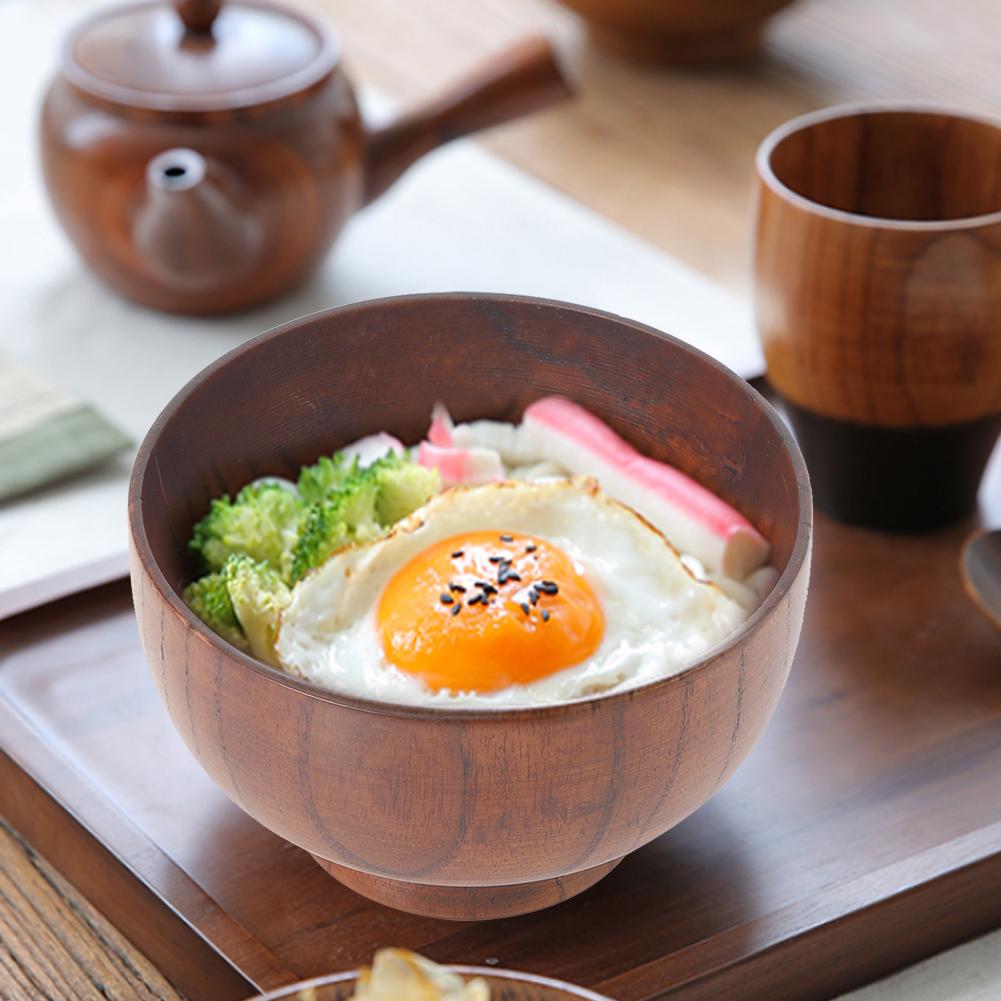 Фруктовый салат Лапша Рис Обеденная деревянная миска Кухонная утварь Контейнер для еды Посуда Большая 14 см