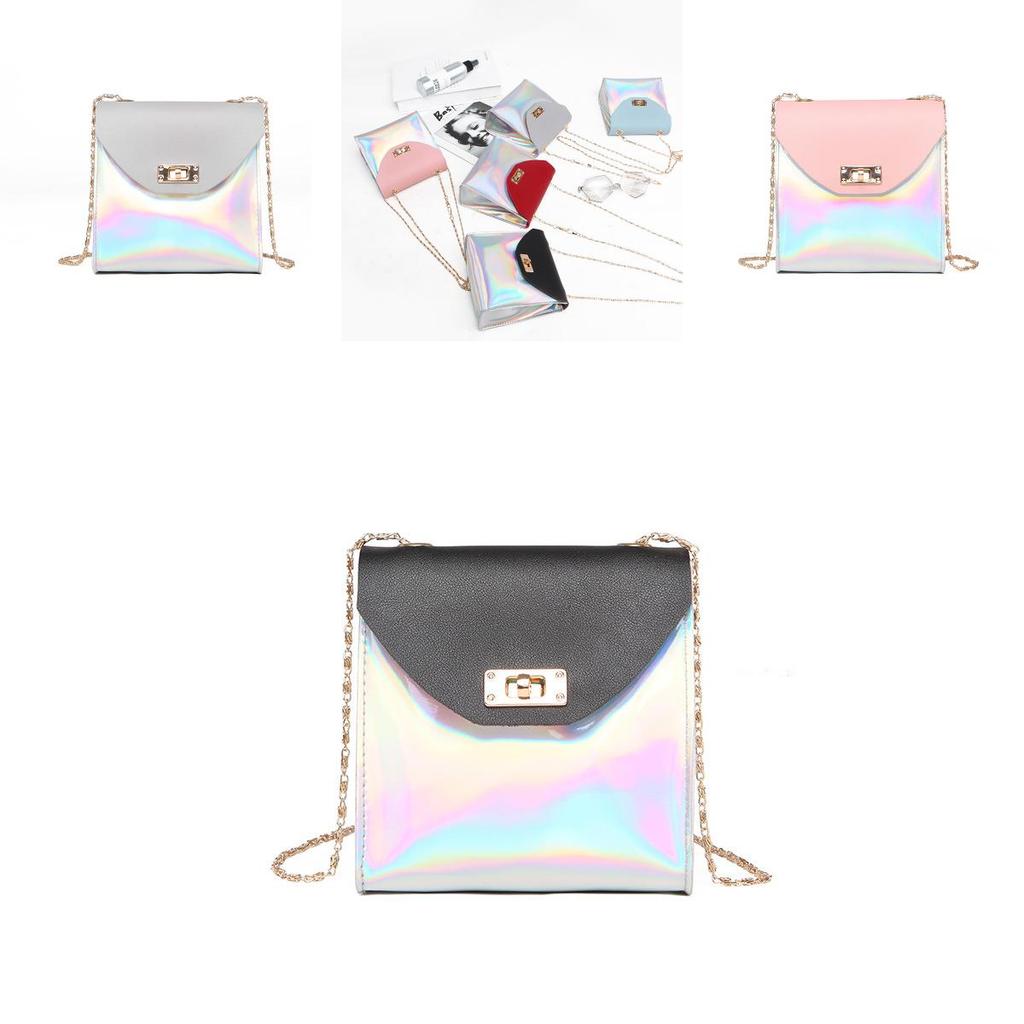 Элегантная модная женская мини-сумка-цепочка с лазерным прозрачным дизайном, на плечо, ручная