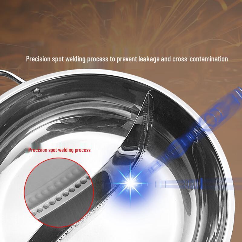 BSITN Stainless Steel Divided Hotpot with Strainer
