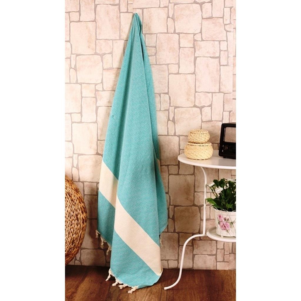 Пляжное полотенце Diamond Peshtemal, 100% хлопок, 100x180, турецкая баня и декоративный чехол