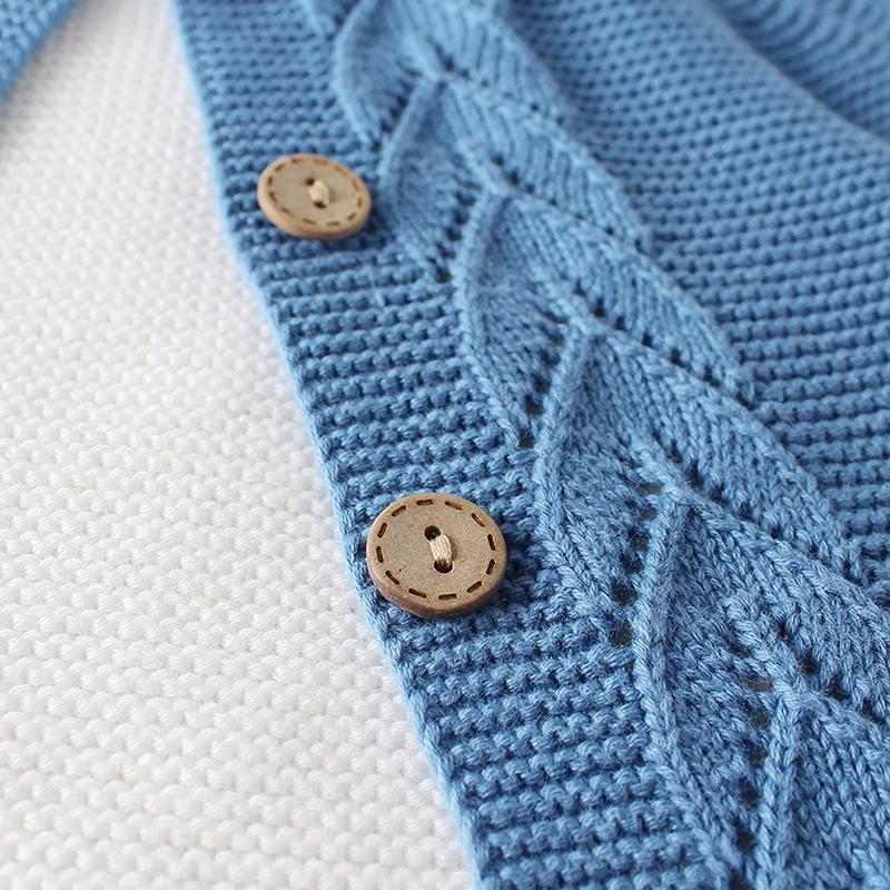 Комплект для малышей весна-осень: Куртка с узором «Листва» + шерстяной комбинезон для мальчиков и девочек