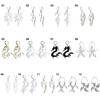 Mirror Surface Streetwear Jewelry Acrylic Totem Darts Hoop Earrings Dragon Pattern Dragon Earrings