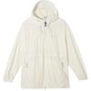 Solid Color Casual Lightweight Woven Hooded Jacket Women Tops White 628375-65