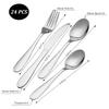 24Pc Stainless Steel Flatware Set Service 6 Durable Rust Resistant Dinner Forks Knives Spoons Teaspoons Elegant Tableware
