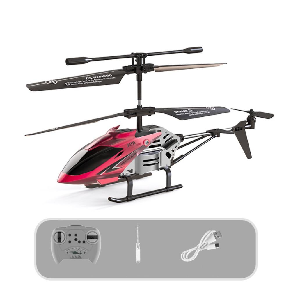 Silver Red Pink RC Helicopters Metal Alloy Flying Helicopter Toy Mini Drone Children's Day Gifts