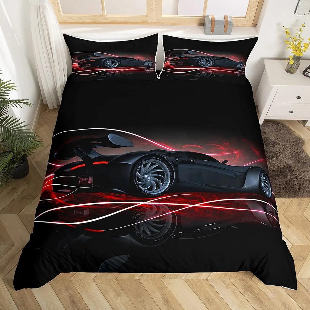 Постельное белье с принтом Hyper Car: пододеяльник и наволочка, комплект для кровати, односпальный, двуспальный, Twin, Full, Queen, King, 2/3 шт., полиэстер, чехол на одеяло