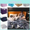 Simplified Fleeces Coral Blanket Thickened Double Layer Lounge Supplies Bed