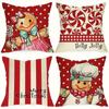 Christmas Gingerbread Man Pillowcase Merry Christmas Pillow Case Suitable for Home Room Sofa Cushion Cover Friend Gift