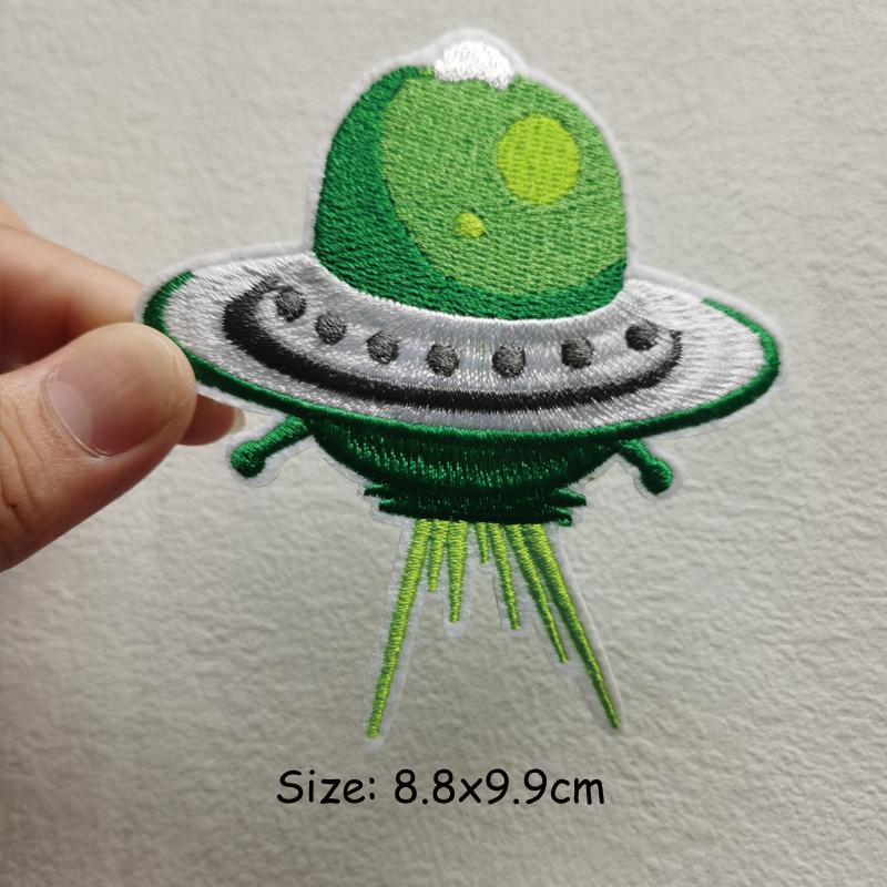 DIY UFO Patch Iron On Patches On Clothes Heat-adhesive Embroidered Patches For Clothing Alien Patch For Clothes Jackets