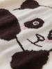 Panda Raglan Sleeve Knit Patchwork T-shirt - Trendy Loose Fit