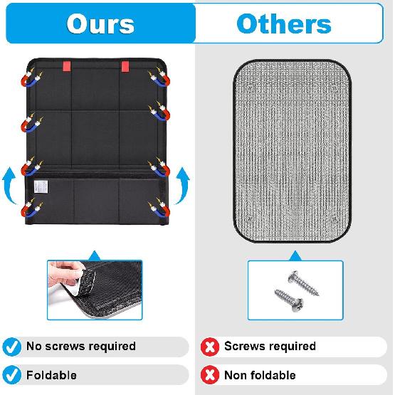 Spurtar Тент-шторка для двери и окна автодома 25'' X 16'', Складная шторка для окна автодома с защитой от УФ-лучей и функцией приватности для кемперов, морских транспортных средств, путешествий