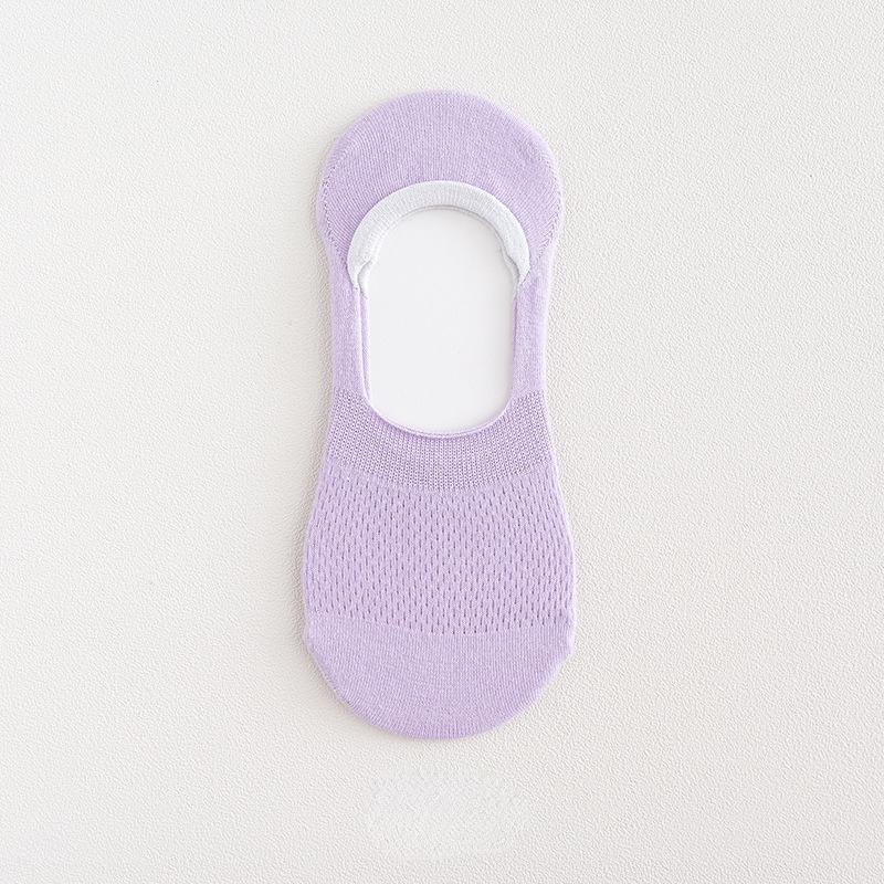 1 Pair Women Silicone Non-slip Short Socks Invisible Cotton Boat Socks Summer Solid Color Antiskid Ankle Socks