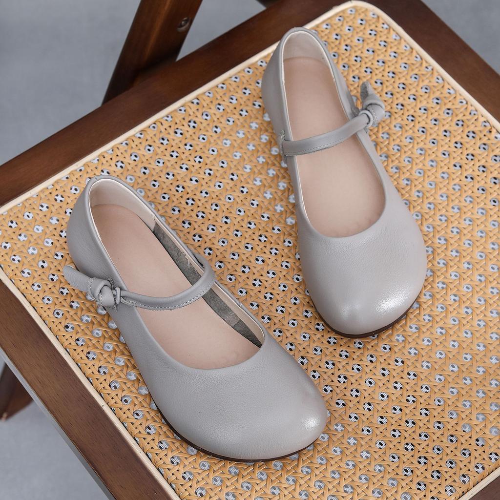 Туфли ручной работы в стиле ретро на плоской подошве из натуральной кожи с мягкой подошвой, удобные туфли для среднего и пожилого возраста, простые женские туфли на весну и осень