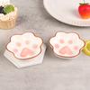 1Pc Cute Cat'S Paw Taste Dish Ceramic Cartoon Dessert Plate Soy Fruit Sauce Dish Seasoning Bowl Household Dip Dishes Bowl