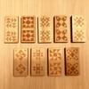 1 Set Quilt Dominoes Set Handcrafted Wooden Engraved Quilt Blocks Tiles Domino Game 2-4 Players Educational Wooden Toy Quilting Gift