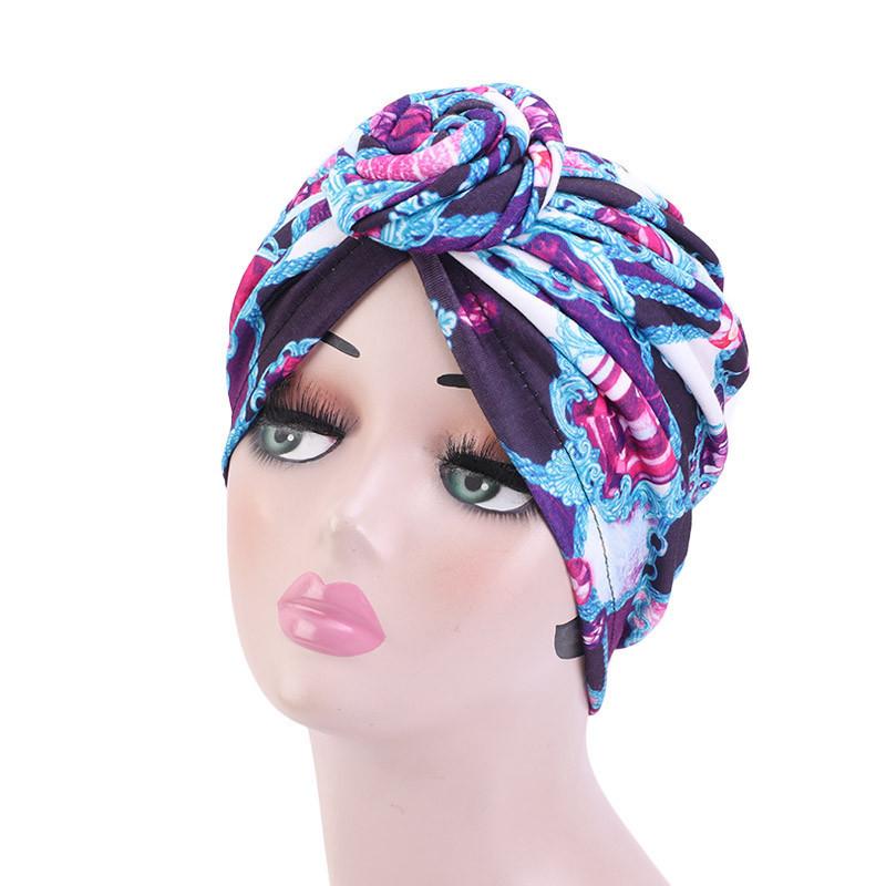 Модная шляпа African Wind Baotou Cap Vortex Knotted Turban Hat Chemo Cap Muslim Hat