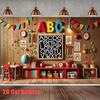 2D Kids Study Room Backdrop Educational Toys and ABC Letters Portrait Studio Background