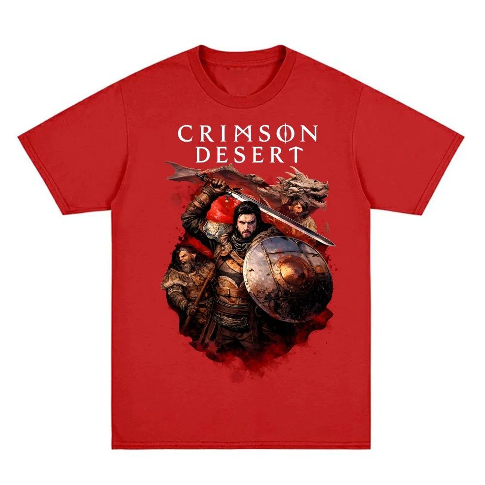 Crimson Desert 2026 Летняя Новая Стильная Футболка Удобные Высококачественные Футболки Печать Видеоигр Жанра Экшен-приключения Круглый Вырез Футболки