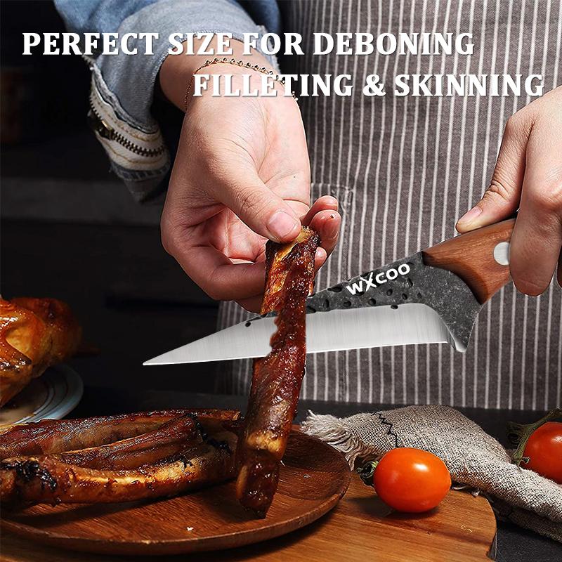 Stainless Steel Meat Cleaver Forged Boning Knife Professional Kitchen Knives Chef Knife Fish Knife Cooking Tool with Cover
