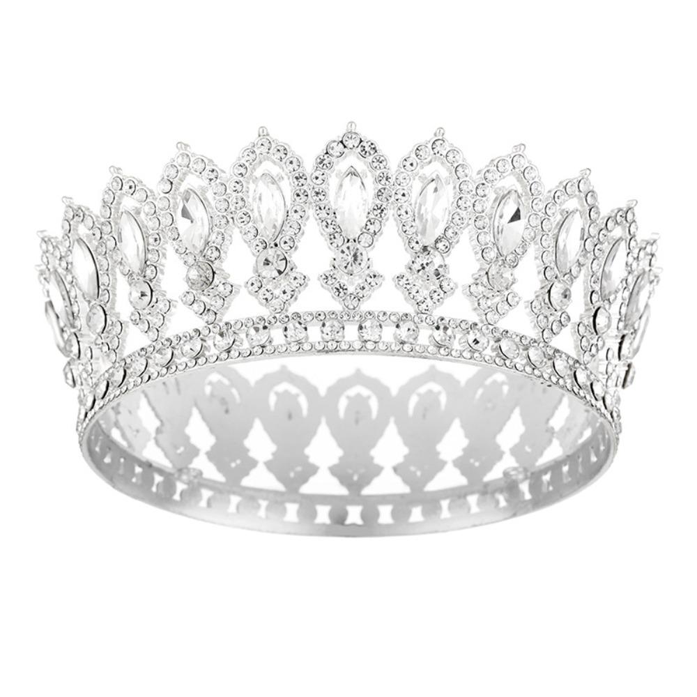 European Princess Queen Tiara King Tiaras Crystal Full Crown Baroque Pageant Crowns Cake Topper