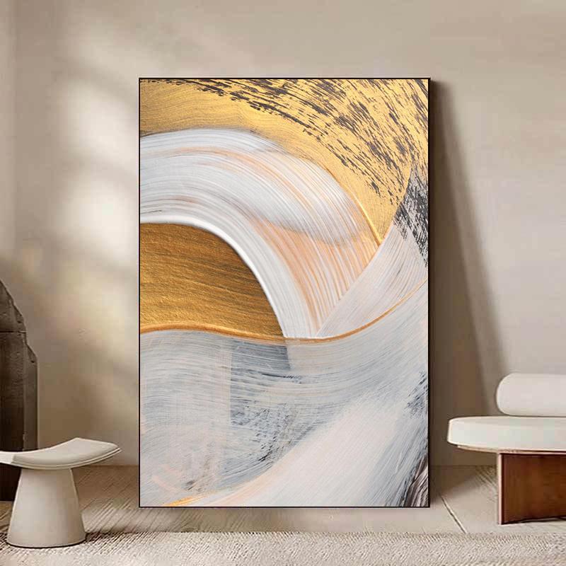 Современная золотая текстура масляной живописи, напечатанная на холсте, абстрактная золотая кисть, постеры и принты для декора гостиной
