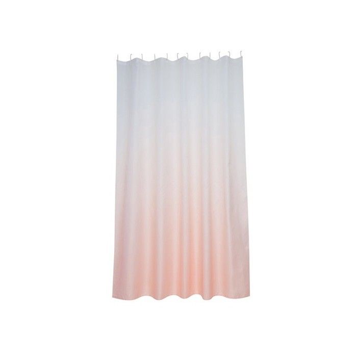 MSV Rideau de douche Polyester SUGAR 180x200cm Rose Pastel - Anneaux inclus