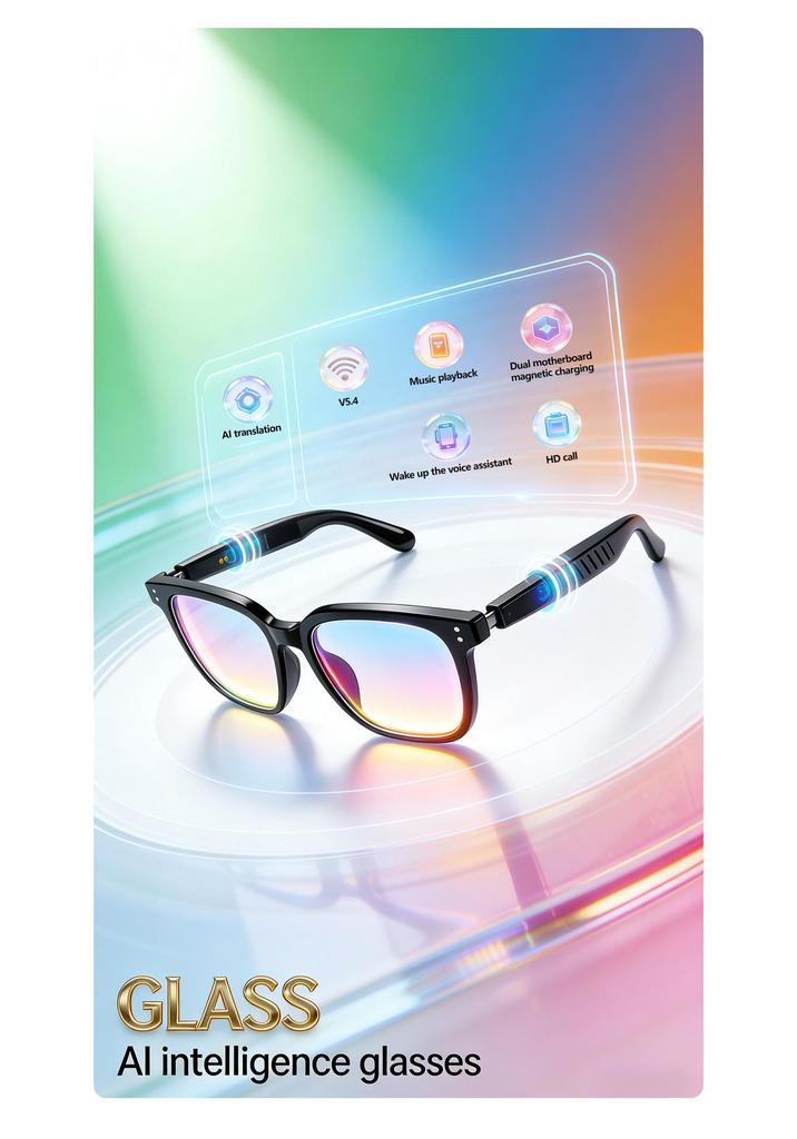 Smart AI Bluetooth Sunglasses: Real-time Translation in 100+ Languages, Music & Calls