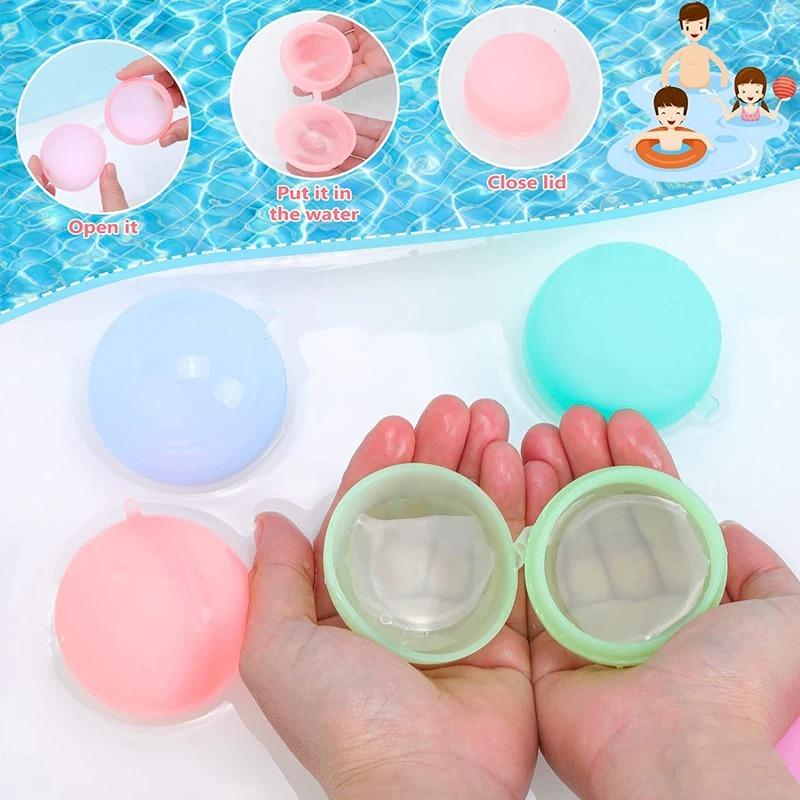 10 Pcs Reusable Water Balloons for Kids Adults Outdoor Activities, Kids Pool Beach Bath Toys Water Bomb for Summer Games