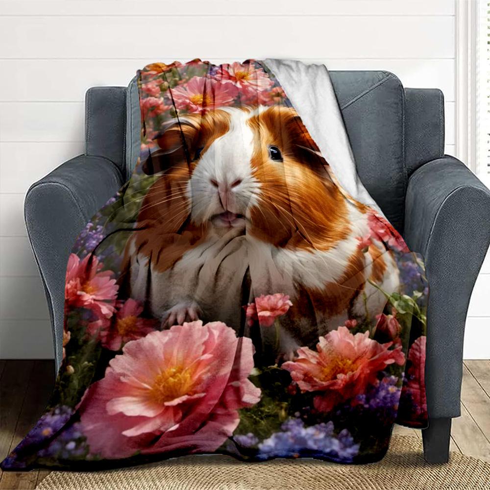 Guinea Pig Garden Flannel Blanket Throw Blanket Soft Warm Sofa Bed Camping home Decor Unique Christmas Gift C9261506